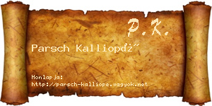 Parsch Kalliopé névjegykártya